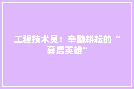 工程技术员：辛勤耕耘的“幕后英雄” 现代风格装饰