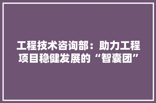 工程技术咨询部：助力工程项目稳健发展的“智囊团” 现代风格装饰