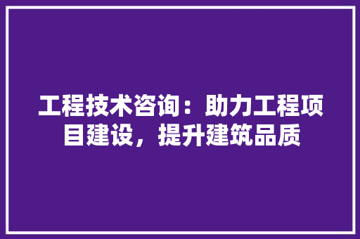 工程技术咨询：助力工程项目建设，提升建筑品质 现代风格装饰