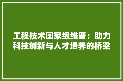 工程技术国家级维普：助力科技创新与人才培养的桥梁