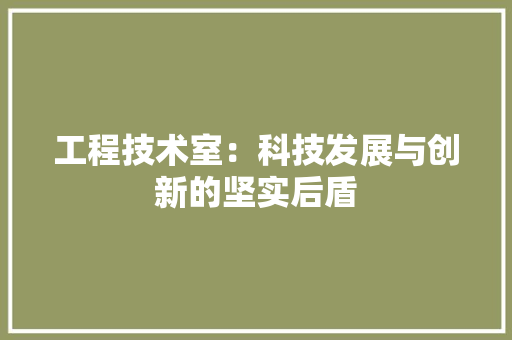 工程技术室：科技发展与创新的坚实后盾 现代风格装饰