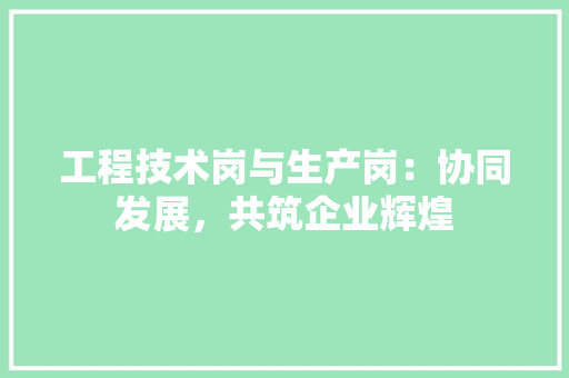 工程技术岗与生产岗：协同发展，共筑企业辉煌 现代风格装饰