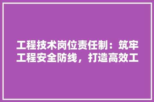 工程技术岗位责任制：筑牢工程安全防线，打造高效工程团队 现代风格装饰