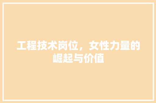工程技术岗位，女性力量的崛起与价值 现代风格装饰