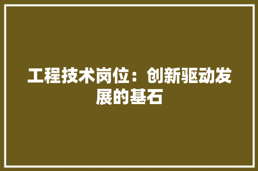 工程技术岗位：创新驱动发展的基石 现代风格装饰