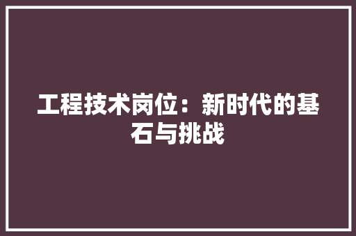 工程技术岗位：新时代的基石与挑战 现代风格装饰