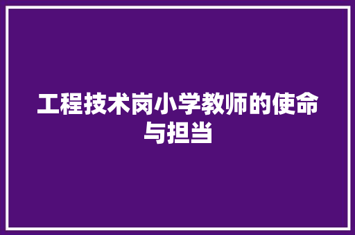 工程技术岗小学教师的使命与担当 现代风格装饰