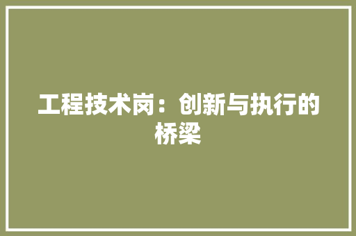工程技术岗：创新与执行的桥梁 现代风格装饰