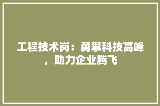 工程技术岗：勇攀科技高峰，助力企业腾飞 现代风格装饰