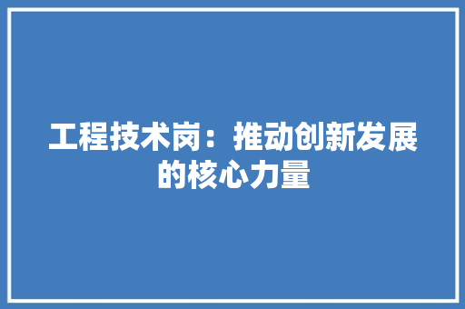工程技术岗：推动创新发展的核心力量 现代风格装饰