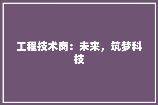 工程技术岗：未来，筑梦科技 现代风格装饰