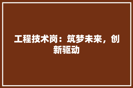 工程技术岗：筑梦未来，创新驱动 现代风格装饰