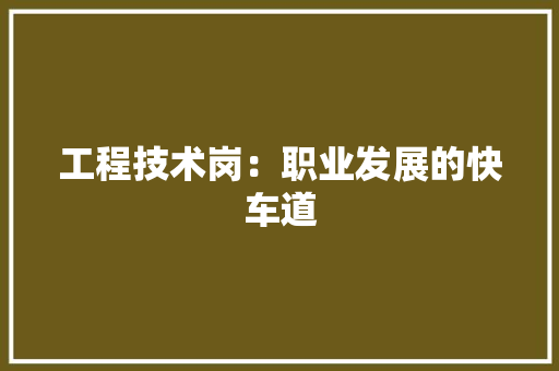 工程技术岗：职业发展的快车道 现代风格装饰