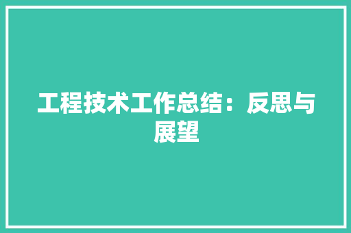 工程技术工作总结：反思与展望 现代风格装饰