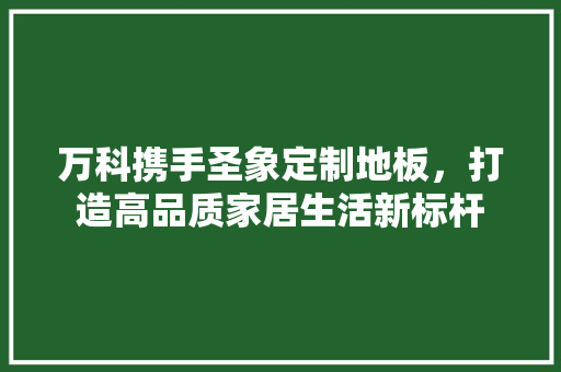 万科携手圣象定制地板，打造高品质家居生活新标杆 软装设计