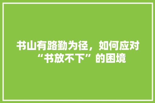 书山有路勤为径，如何应对“书放不下”的困境