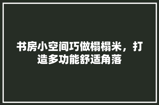 书房小空间巧做榻榻米，打造多功能舒适角落 家居装修
