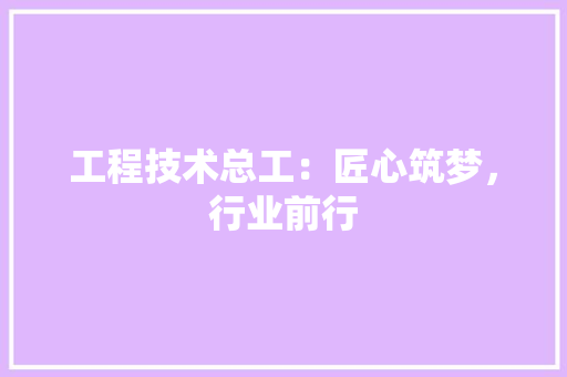 工程技术总工：匠心筑梦，行业前行 现代风格装饰