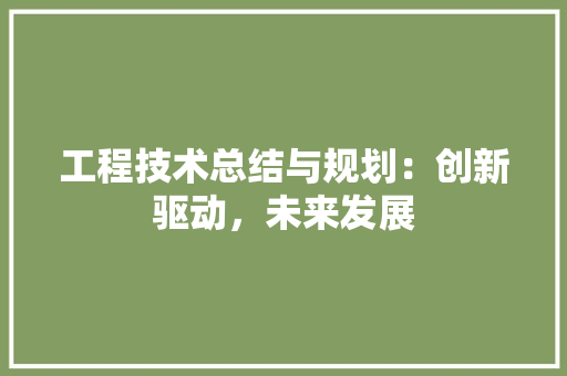 工程技术总结与规划：创新驱动，未来发展 现代风格装饰