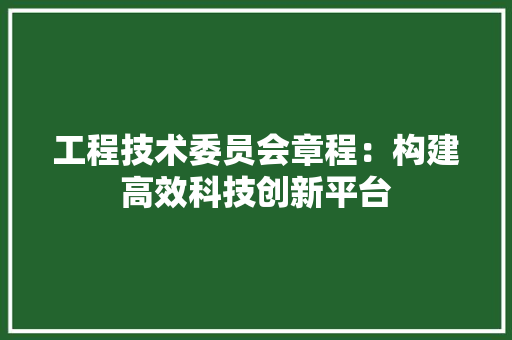 工程技术委员会章程：构建高效科技创新平台 现代风格装饰