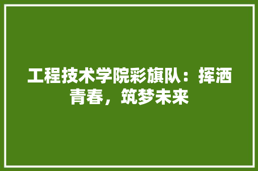 工程技术学院彩旗队：挥洒青春，筑梦未来