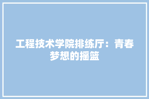 工程技术学院排练厅：青春梦想的摇篮 现代风格装饰