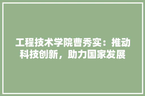 工程技术学院曹秀实：推动科技创新，助力国家发展 现代风格装饰