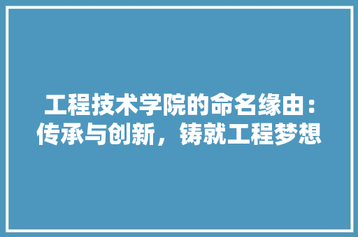 工程技术学院的命名缘由：传承与创新，铸就工程梦想 现代风格装饰