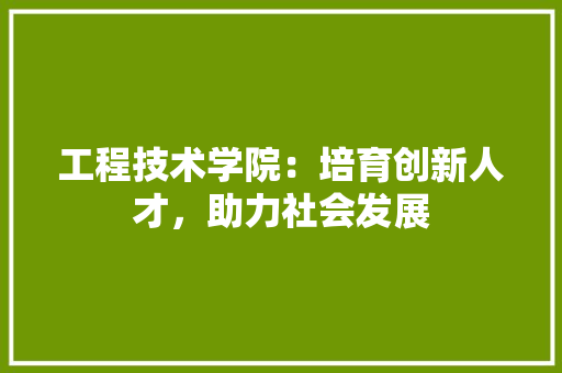 工程技术学院：培育创新人才，助力社会发展 现代风格装饰