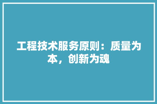 工程技术服务原则：质量为本，创新为魂 现代风格装饰