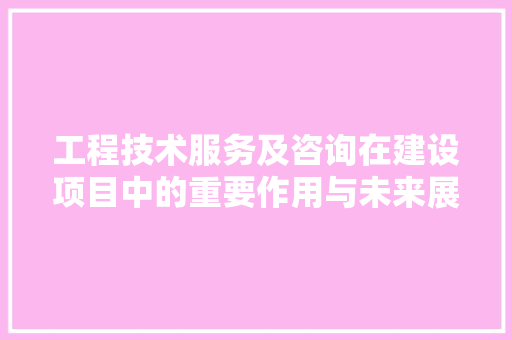 工程技术服务及咨询在建设项目中的重要作用与未来展望 现代风格装饰