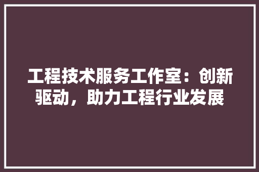 工程技术服务工作室：创新驱动，助力工程行业发展 现代风格装饰