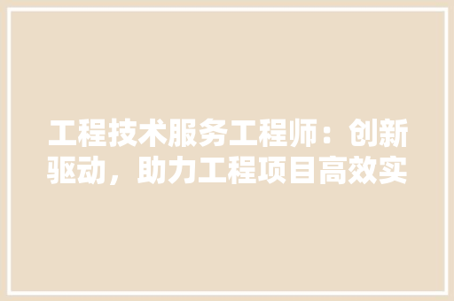工程技术服务工程师：创新驱动，助力工程项目高效实施 现代风格装饰
