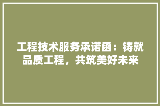 工程技术服务承诺函：铸就品质工程，共筑美好未来 现代风格装饰