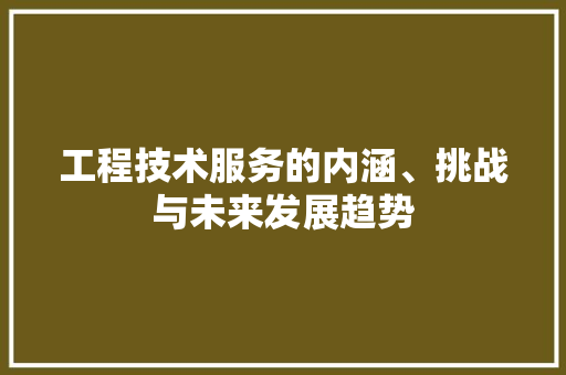 工程技术服务的内涵、挑战与未来发展趋势 现代风格装饰
