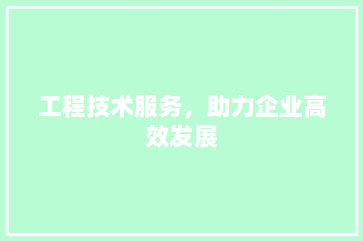 工程技术服务，助力企业高效发展 现代风格装饰