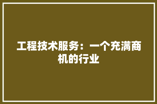 工程技术服务：一个充满商机的行业 现代风格装饰