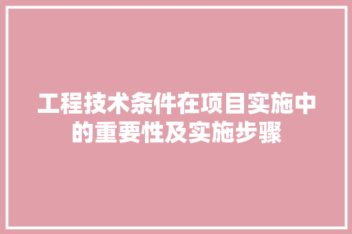 工程技术条件在项目实施中的重要性及实施步骤 现代风格装饰
