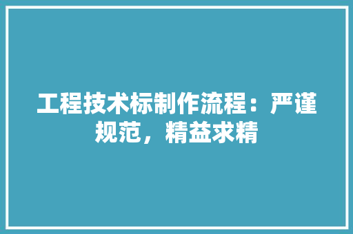 工程技术标制作流程：严谨规范，精益求精 现代风格装饰