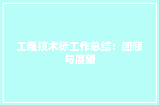 工程技术标工作总结：回顾与展望 现代风格装饰