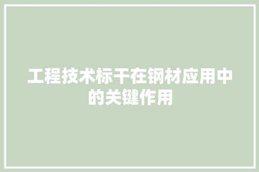 工程技术标干在钢材应用中的关键作用 现代风格装饰
