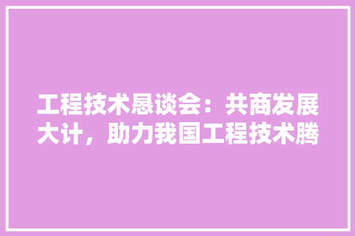 工程技术恳谈会：共商发展大计，助力我国工程技术腾飞 现代风格装饰