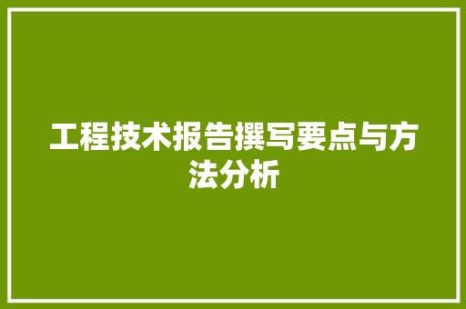 工程技术报告撰写要点与方法分析 现代风格装饰