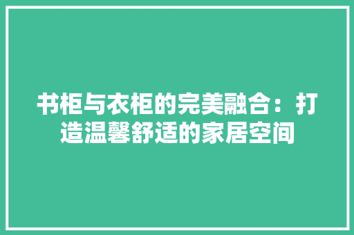 书柜与衣柜的完美融合：打造温馨舒适的家居空间 家居装修