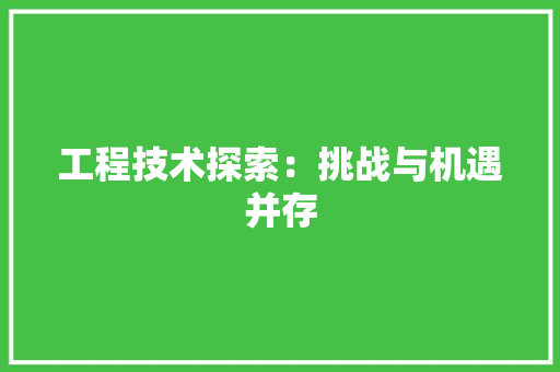 工程技术探索：挑战与机遇并存 现代风格装饰