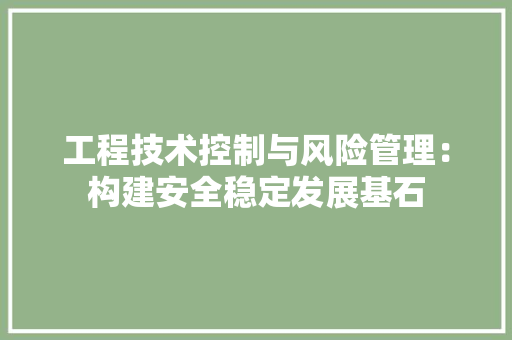 工程技术控制与风险管理：构建安全稳定发展基石 现代风格装饰