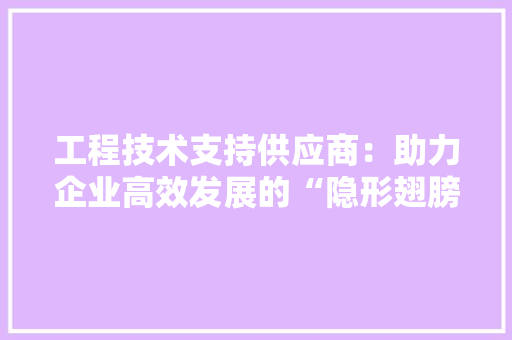 工程技术支持供应商：助力企业高效发展的“隐形翅膀” 现代风格装饰