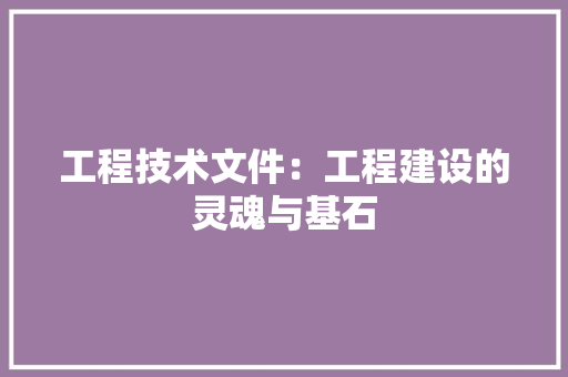 工程技术文件：工程建设的灵魂与基石 现代风格装饰