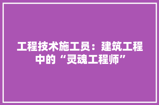 工程技术施工员：建筑工程中的“灵魂工程师” 现代风格装饰