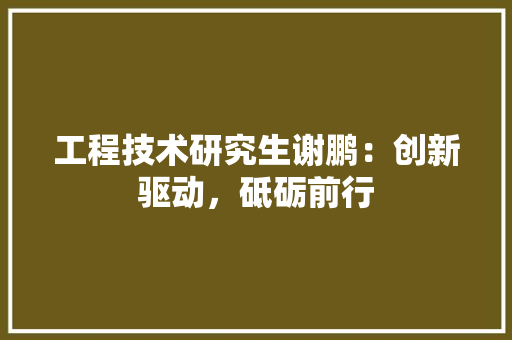 工程技术研究生谢鹏：创新驱动，砥砺前行 现代风格装饰